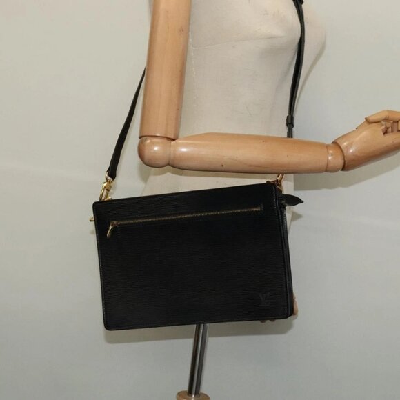 LOUIS VUITTON Epi Angian Shoulder Bag 2way Black - Picture 1 of 16